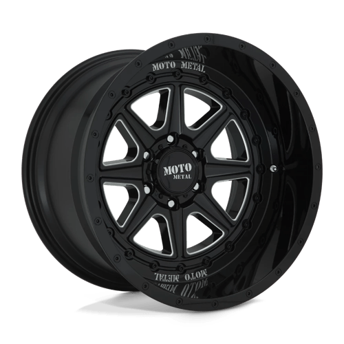 Moto Metal MO801 PHANTOM Gloss Black Milled 20x12 -44 5x139.7mm 78.1mm - WheelWiz