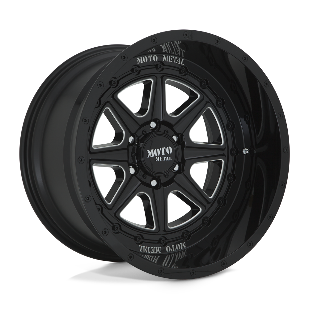 Moto Metal MO801 PHANTOM Gloss Black Milled 20x10 -18 8x170mm 125.1mm - WheelWiz