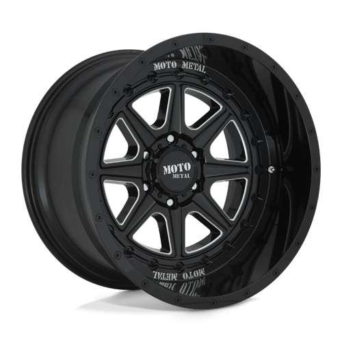 Moto Metal MO801 PHANTOM Gloss Black Milled 22x12 -44 8x170mm 125.1mm - Wheelwiz