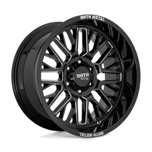 Moto Metal MO802 Gloss Black Milled 20x9 +18 8x165.1mm 125.1mm - WheelWiz