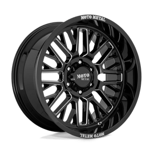 Moto Metal MO802 Gloss Black Milled 20x9 +18 8x165.1mm 125.1mm - WheelWiz