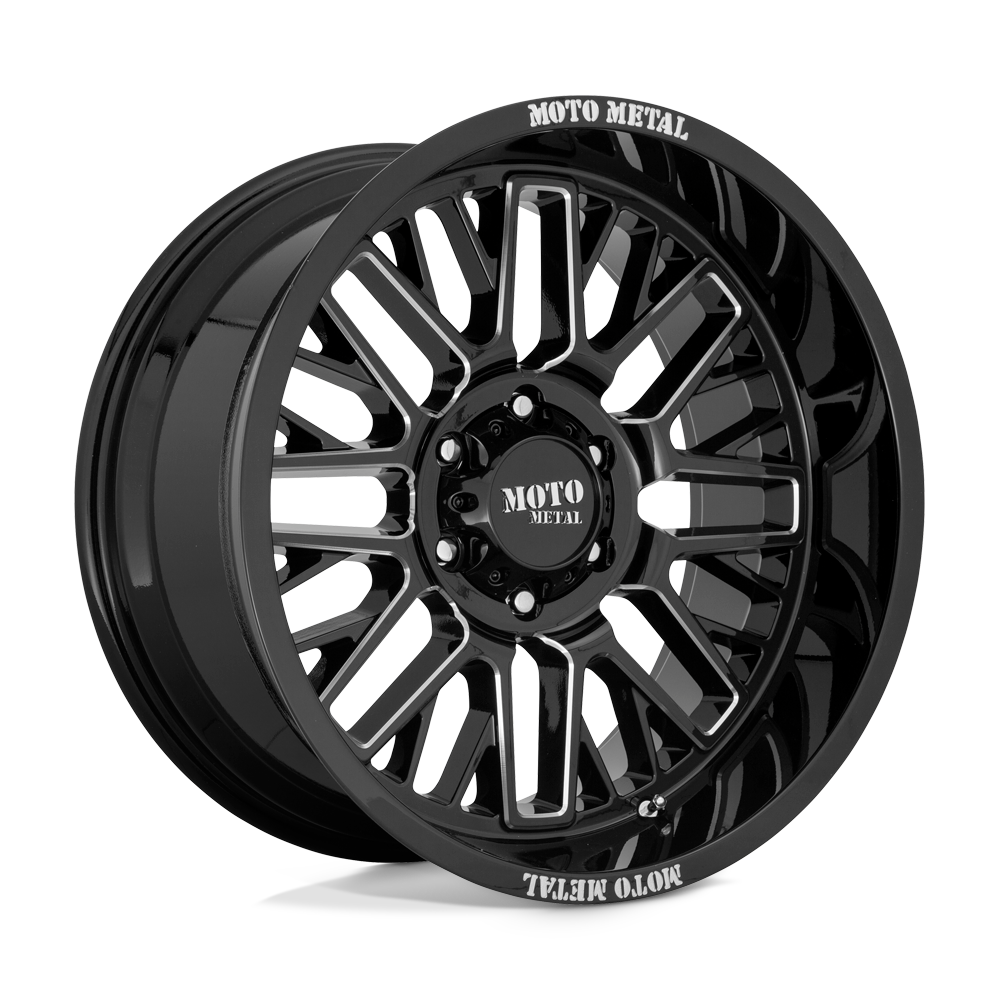 Moto Metal MO802 Gloss Black Milled 20x10 -18 8x180mm 124.2mm - WheelWiz