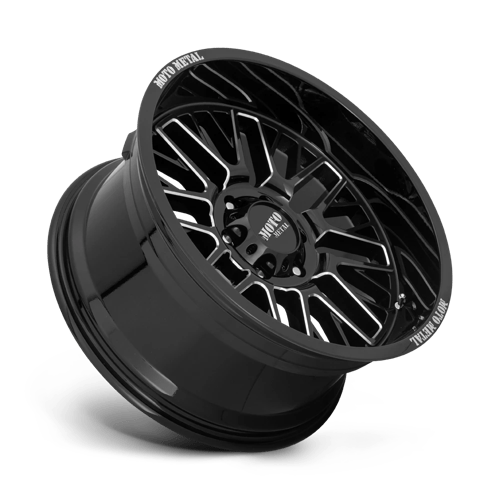 Moto Metal MO802 WARLOCK Gloss Black Milled 20x9 +18 6x114.3mm 66.1mm - Wheelwiz