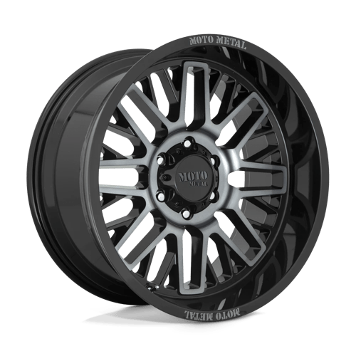 Moto Metal MO802 Gloss Black Machined With Gray Tint 20x9 +18 6x139.7mm 106.1mm - WheelWiz