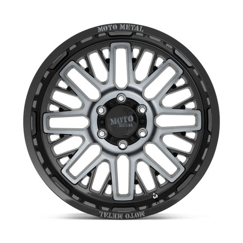 Moto Metal MO802 WARLOCK Gloss Black Mach W/ Gray Tint 20x9 +18 8x165.1mm 125.1mm - Wheelwiz