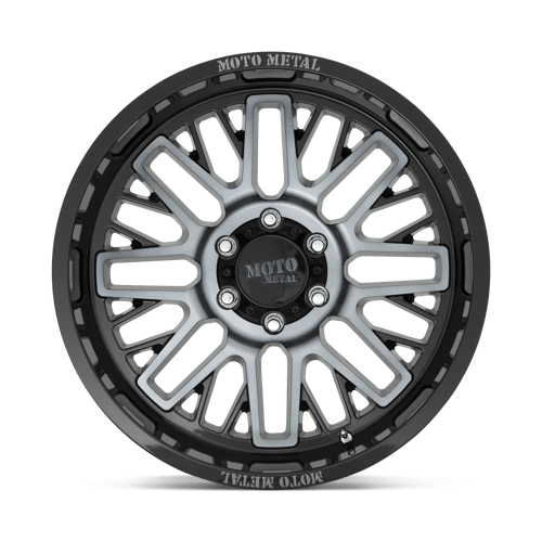 Moto Metal MO802 WARLOCK Gloss Black Mach W/ Gray Tint 20x9 +18 8x180mm 124.2mm - Wheelwiz