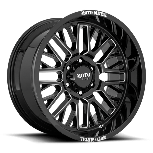 Moto Metal MO802 WARLOCK Gloss Black Milled 20x9 0 5x150mm 110.1mm - Wheelwiz