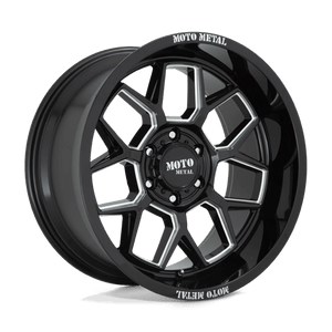 Moto Metal MO803 BANSHEE Gloss Black Milled 20x10 -18 8x180mm 124.2mm - Wheelwiz