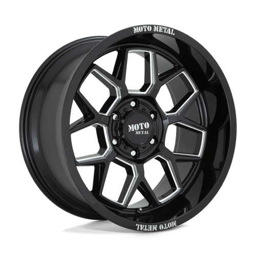 Moto Metal MO803 BANSHEE Gloss Black Milled 20x10 -18 8x165.1mm 125.1mm - Wheelwiz