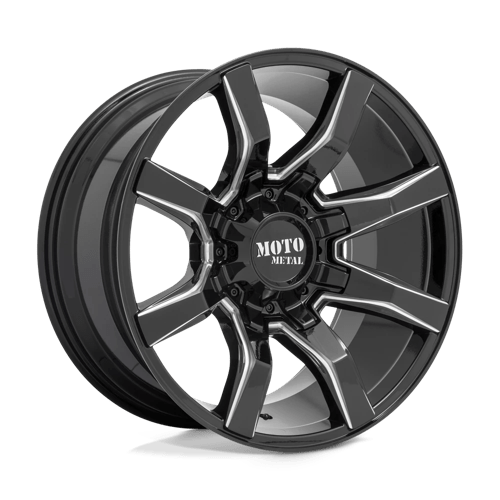 Moto Metal MO804 SPIDER Gloss Black Milled 22x10 -18 8x180mm 124.2mm - Wheelwiz