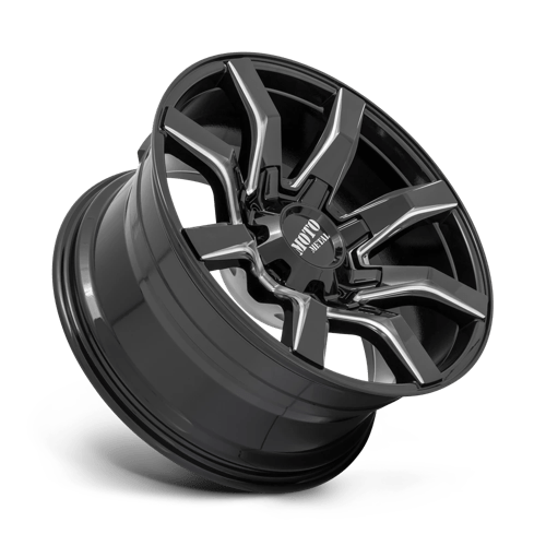Moto Metal MO804 SPIDER Gloss Black Milled 20x9 +18 5x127|5x139.7mm 78.1mm - WheelWiz