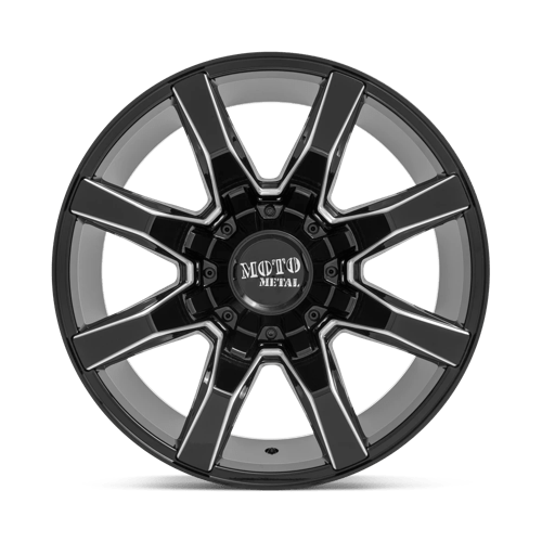 Moto Metal MO804 SPIDER Gloss Black Milled 20x10 +12 8x165.1mm 125.1mm - Wheelwiz