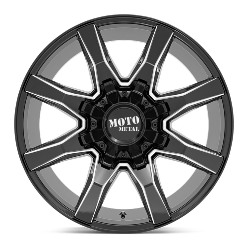 Moto Metal MO804 SPIDER Gloss Black Milled 20x10 +12 6x135|6x139.7mm 106.1mm - Wheelwiz