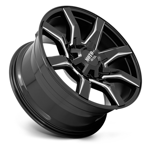 Moto Metal MO804 SPIDER Gloss Black Milled 20x10 +12 6x135|6x139.7mm 106.1mm - Wheelwiz