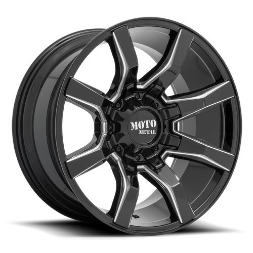 Moto Metal MO804 SPIDER Gloss Black Milled 20x9 0 5x127|5x139.7mm 78.1mm - Wheelwiz