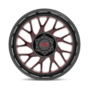 Moto Metal MO805 Gloss Black Milled W/ Red Tint 22x10 -18 5x127mm 71.5mm - Wheelwiz