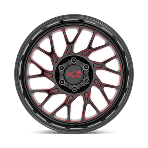 Moto Metal MO805 Gloss Black Milled W/ Red Tint 22x10 -18 5x127mm 71.5mm - Wheelwiz