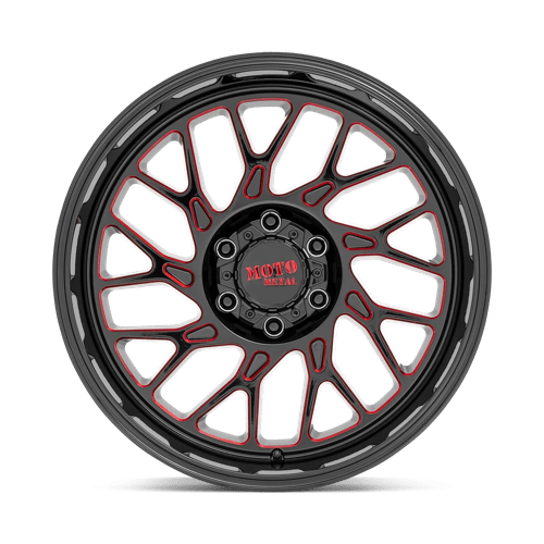 Moto Metal MO805 Gloss Black Milled W/ Red Tint 20x10 -18 8x170mm 125.1mm - Wheelwiz