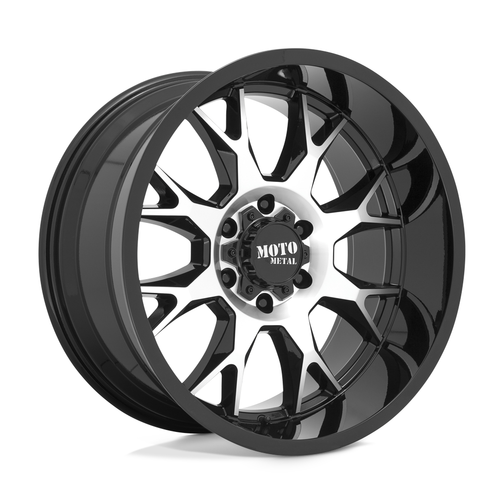Moto Metal MO806 Gloss Black Machined 20x9 00 8x165.1mm 125.1mm - WheelWiz