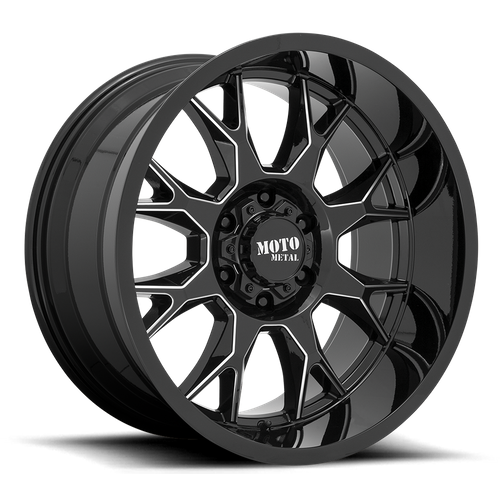 Moto Metal MO806 Gloss Black Milled 20x10 -18 8x180mm 124.2mm - Wheelwiz