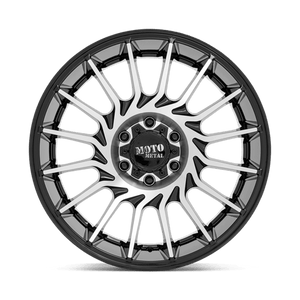 Moto Metal MO807 Gloss Black Machined 22x12 -44 6x139.7mm 106.1mm - Wheelwiz