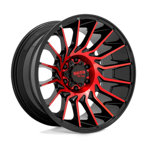 Moto Metal MO807 Gloss Black Machined With Red Tint 22x10 -18 5x127mm 71.5mm - WheelWiz