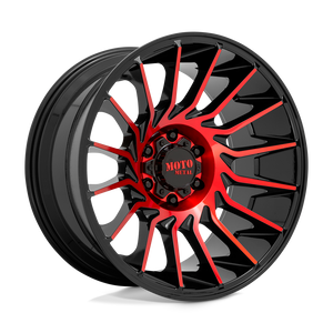 Moto Metal MO807 Gloss Black Machined With Red Tint 22x10 -18 5x127mm 71.5mm - WheelWiz