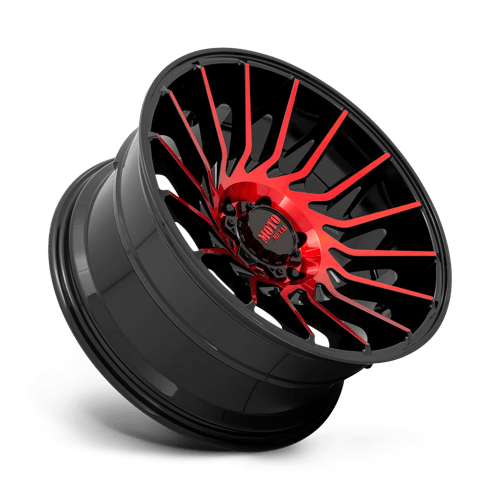 Moto Metal MO807 Gloss Black Mach W/ Red Tint 22x12 -44 8x170mm 125.1mm - Wheelwiz