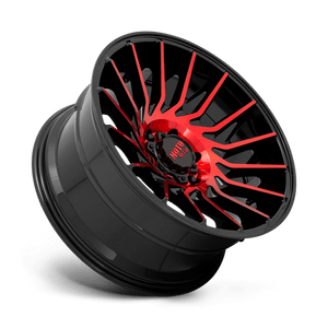 Moto Metal MO807 Gloss Black Mach W/ Red Tint 22x12 -44 5x127mm 71.5mm - Wheelwiz