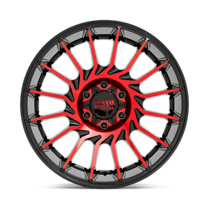 Moto Metal MO807 Gloss Black Machined With Red Tint 22x10 -18 5x127mm 71.5mm - WheelWiz