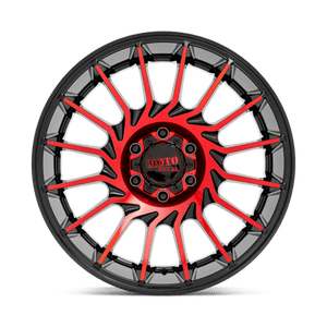 Moto Metal MO807 Gloss Black Mach W/ Red Tint 22x10 -18 8x165.1mm 125.1mm - Wheelwiz