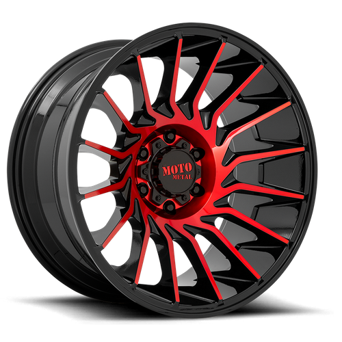Moto Metal MO807 Gloss Black Mach W/ Red Tint 22x12 -44 8x170mm 125.1mm - Wheelwiz