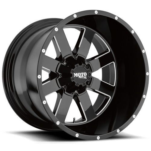 Moto Metal MO962 Gloss Black Milled 20x10 -24 5x127|5x139.7mm 78.1mm - Wheelwiz