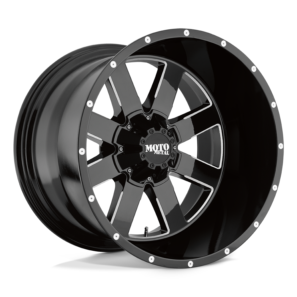 Moto Metal MO962 Gloss Black Milled 18x9 0 5x114.3|5x127mm 72.6mm - WheelWiz