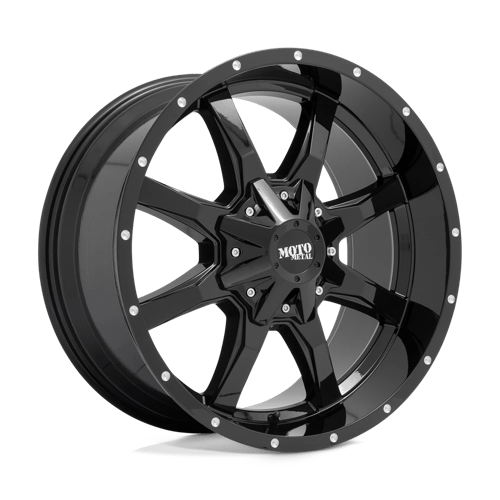 Moto Metal MO970 Gloss Black W/ Spot Milled Lip 20x9 +18 6x135|6x139.7mm 106.1mm - Wheelwiz