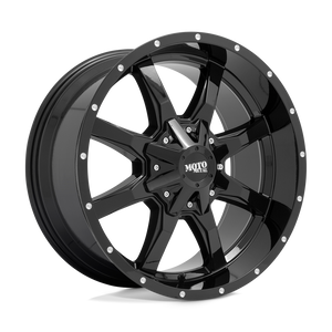 Moto Metal MO970 Gloss Black With Milled Lip 17x9 +12 8x180mm 124.2mm - WheelWiz