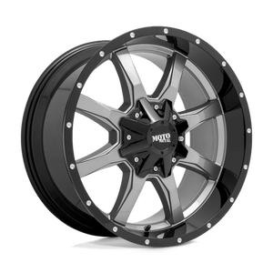 Moto Metal MO970 Gloss Gray Center W/ G-blk Lip 20x10 -24 8x165.1mm 125.1mm - Wheelwiz