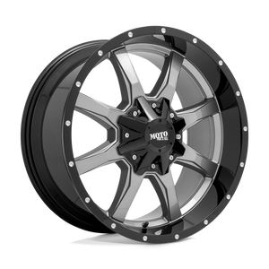 Moto Metal MO970 Gloss Gray Center Gloss Black Lip 22x10 -18 8x180mm 124.2mm - WheelWiz