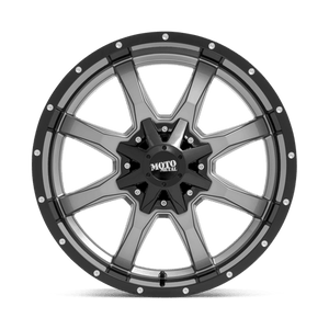 Moto Metal MO970 Gloss Gray Center Gloss Black Lip 20x9 +18 8x165.1mm 125.1mm - WheelWiz