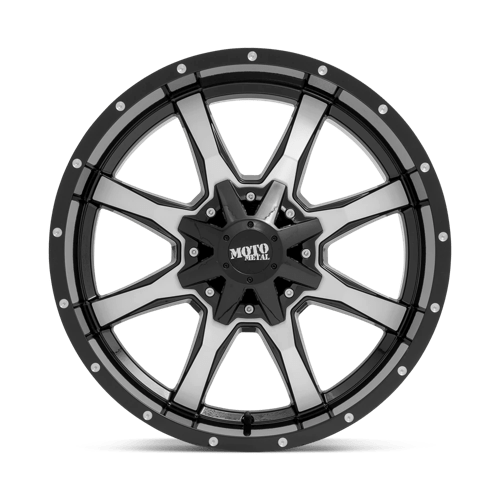 Moto Metal MO970 Gloss Black Machined Face 17x9 +12 6x120|6x139.7mm 78.1mm - WheelWiz