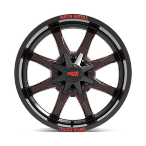 Moto Metal MO970 G-blk Milled Red Moto Metal Lp 20x10 -18 8x180mm 124.2mm - Wheelwiz