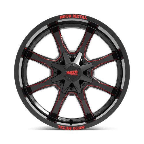 Moto Metal MO970 G-blk Milled Red Moto Metal Lp 20x10 -18 5x127|5x139.7mm 78.1mm - Wheelwiz