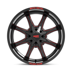 Moto Metal MO970 G-blk Milled Red Moto Metal Lp 20x9 0 5x127|5x139.7mm 78.1mm - Wheelwiz