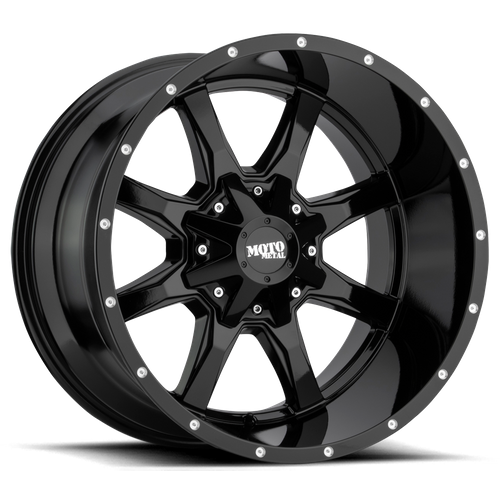 Moto Metal MO970 Gloss Black W/ Spot Milled Lip 17x9 -12 8x165.1mm 125.1mm - Wheelwiz