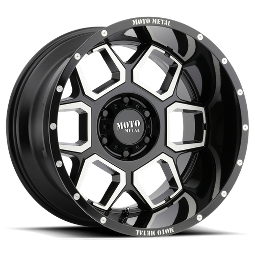Moto Metal MO981 SPADE Gloss Black Machined 20x10 -24 6x139.7mm 106.1mm