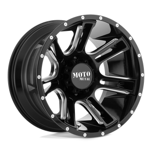 Moto Metal MO982 AMP Gloss Black Milled 20x12 -44 5x127mm 72.6mm - WheelWiz