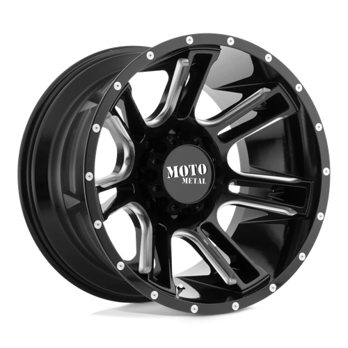 Moto Metal MO982 AMP Gloss Black Milled 22x10 -18 6x135mm 87.1mm - WheelWiz