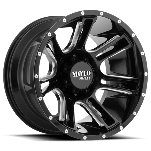 Moto Metal MO982 AMP Gloss Black Milled 20x9 0 6x139.7mm 106.1mm