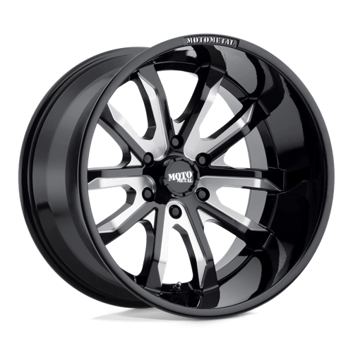 Moto Metal MO983 DAGGER Gloss Black Milled 20x9 -12 8x165.1mm 125.1mm - WheelWiz