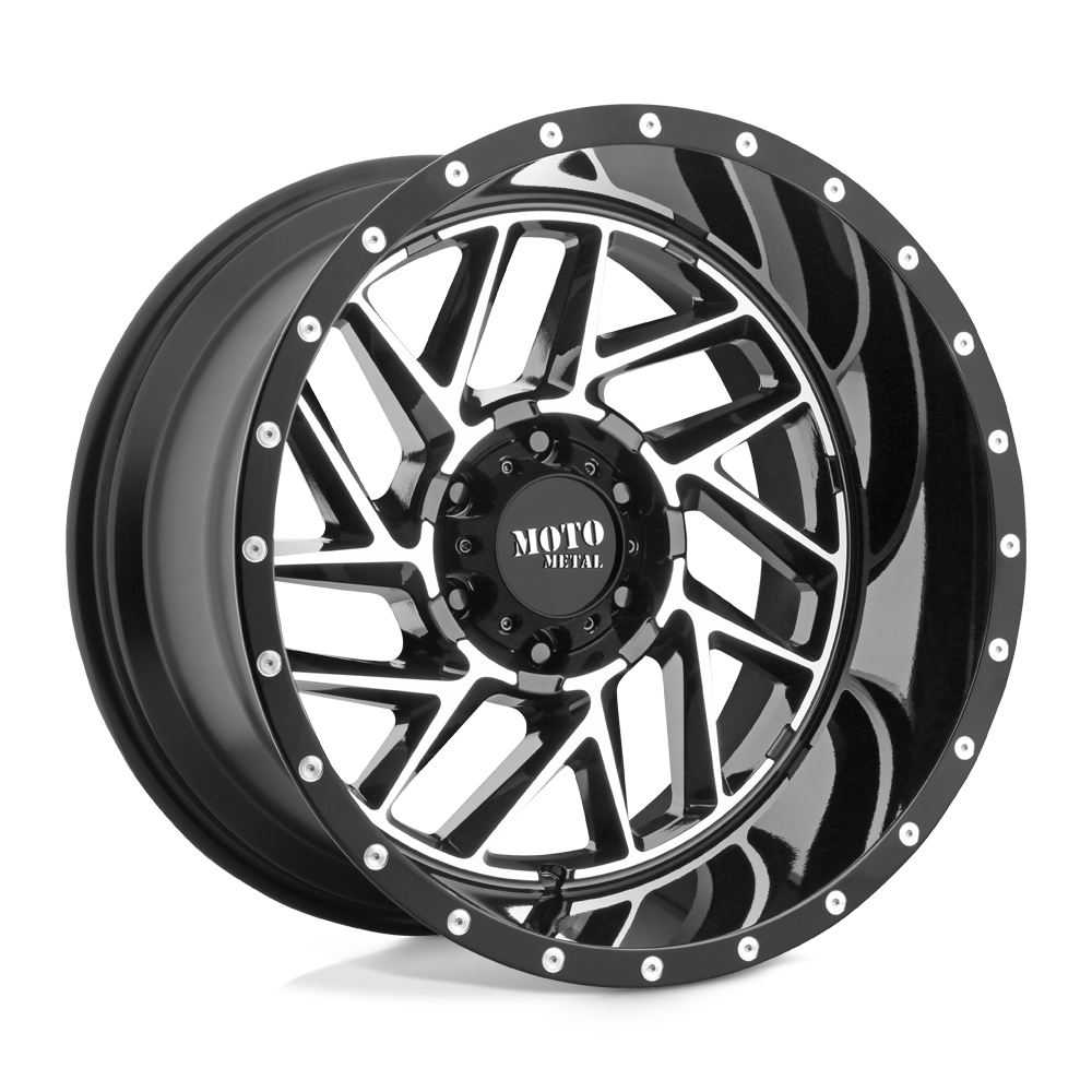 Moto Metal MO985 BREAKOUT Gloss Black Machined 20x9 +18 8x165.1mm 125.1mm - WheelWiz